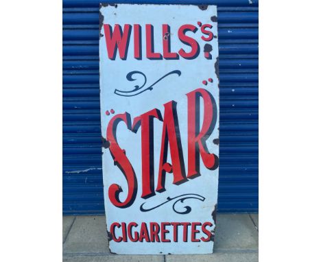 A Wills's 'Star' Cigarettes rectangular enamel sign, 23 x 53".
