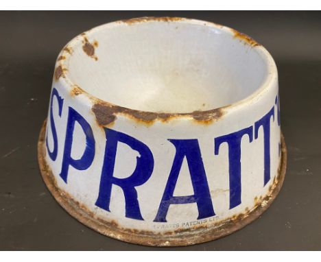 A Spratt's enamel dog bowl, with trade mark X logo.
