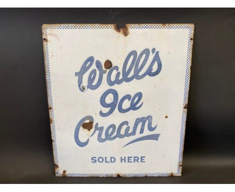A Wall's Ice Cream Sold Here enamel sign, 20 3/4 x 23 3/4". 