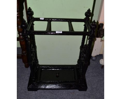 A cast metal Victorian stick stand 