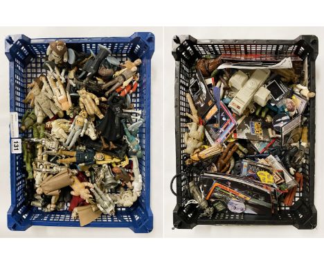 LARGE COLLECTION OF LOOSE BOXED 3.5 INCH STAR WARS FIGURES MOSTLY LFL CIRCA 1995 WITH LOOSE STAR WARS PLAYING CARDS