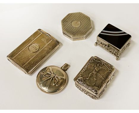 COLLECTION OF SILVER TRINKET BOXES &amp; OTHER ITEMS