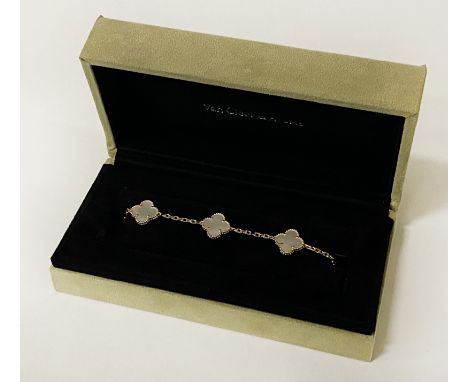 VAN CLEEF ARPELS MOTHER OF PEARL ALHAMBRA BRACELET 18CT GOLD