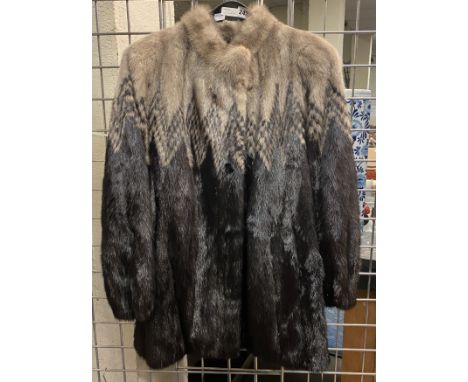 A LIGHT &amp; DARK BROWN FUR SKIN COAT