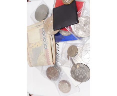Vintage old coin and note collection