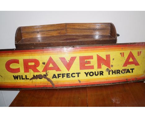 Large, vintage Craven "A" Enamel sign 163cm