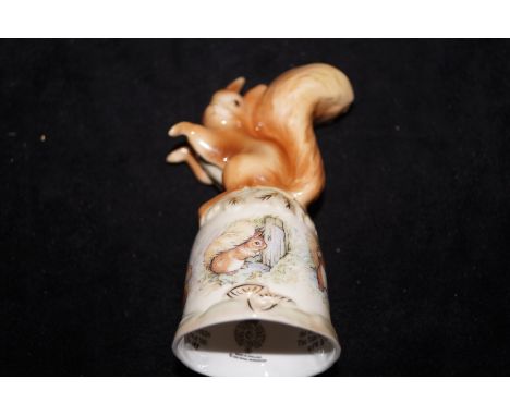 Royal Worcester Peter Rabbit candle snuffer 'Squirrel Nutkin' height 12cm