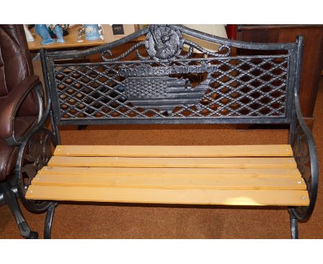 Very heavy, cast iron, garden bench.