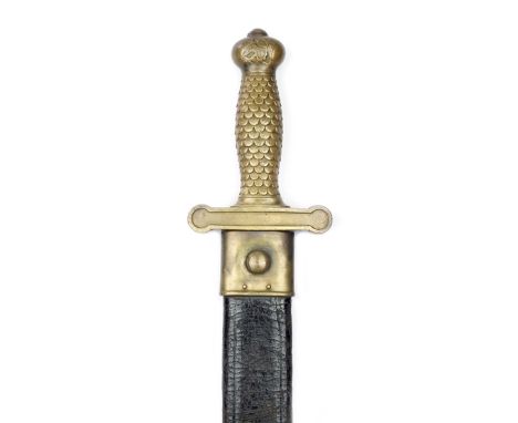 An American Civil War period Rifleman’s sidearm, 48cm triple fullered gladius-shaped blade, regulation brass hilt cast with s