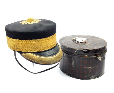 Prince Ernst Augustus of Hannover, a Victorian peaked pill box forage cap of an unattached General Officer, the black serge b