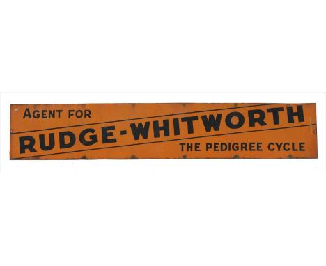 'Rudge-Whitworth' an enamel sign, by 'The Imperial Enamel Co., Birmingham', 30 x 183cm