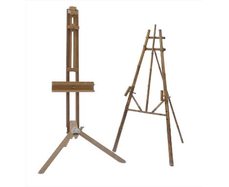A bamboo artist's easel, and another modern easel (2) Provenance: The Estate of MJ Long.