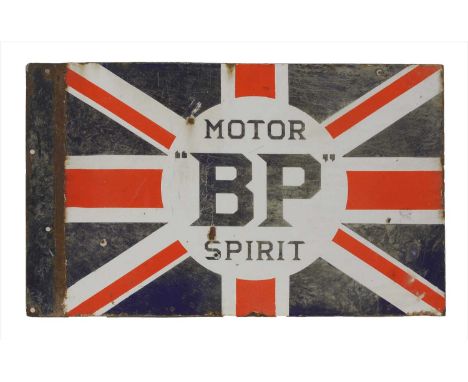 'BP Motor Spirit', a double-sided metal enamel sign, by 'Franco Signs, London W1', 66 x 41cm