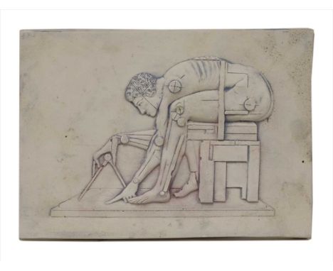 *Sir Eduardo Paolozzi (1924-2005) NEWTON AFTER BLAKE Plaster, with a blue wash, signed and inscribed in pencil 'EDUARDO PAOLO