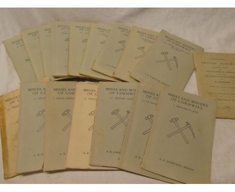 Hamilton Jenkin (A. K.) "Mines &amp; Miners of Cornwall", complete set nos. 1-16 in original card covers together with a repr
