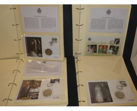 Four albums containing a selection of commemorative first day covers including coin covers