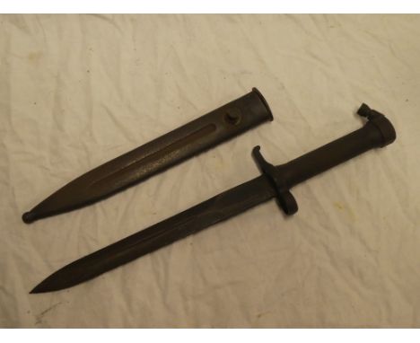 A Swedish Mauser Bayonet in steel scabbard