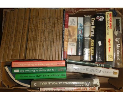 Various First War related volumes including The Great War in 18 parts; The History of the Artists Rifles 1859-1947; The Irish