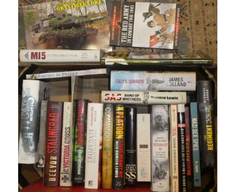 Various military related volumes including Celebrities of the Army; Sniping in France and others, etc