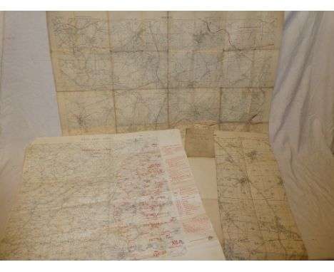 A First War trench map of France dated September 1916, 1st Army area map dated 1916 and one other First War trench map dated 