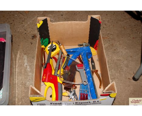 A box of hand tools