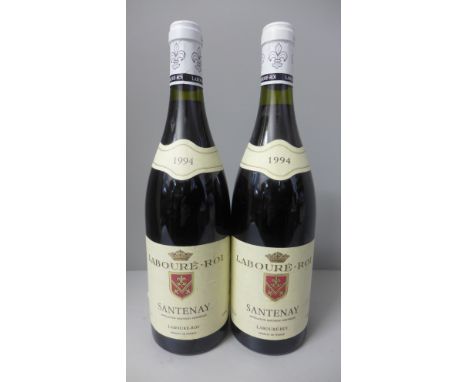 Two bottles of Laboure-Roi Santenay red wine, 1994 