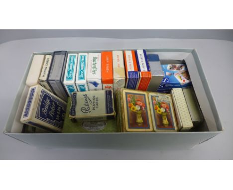 A box of vintage playing cards 