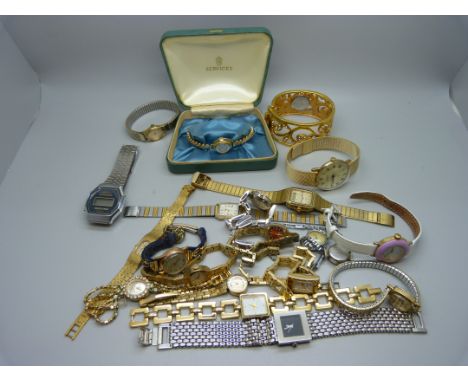 Assorted wristwatches including Rotary and Buler and boxed Services 