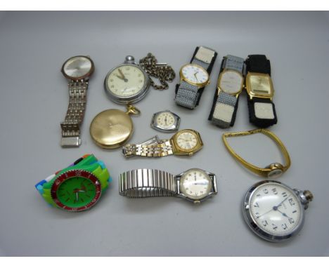 Assorted wristwatches and pocket watches Smiths, Timex and Seiko 