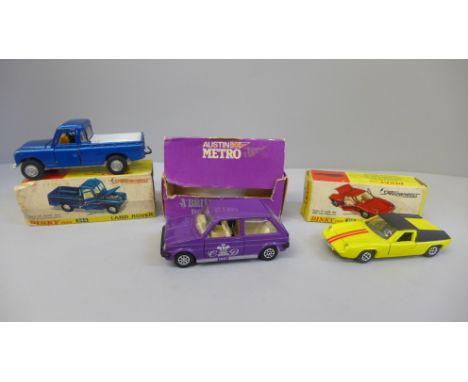 One Corgi and two Dinky Toys model vehicles, Mini Metro, 218 and 344, boxed, (344 box a/f) 