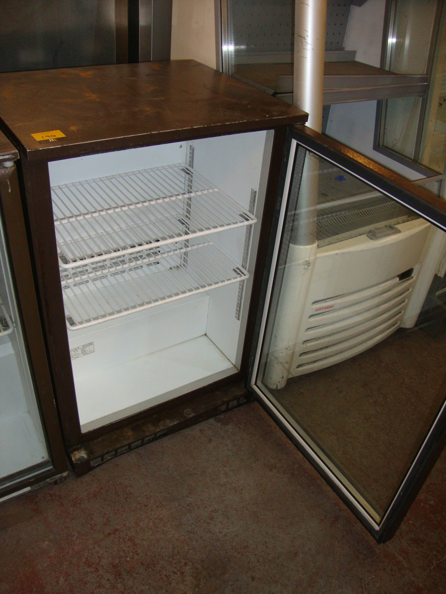 Cornelius model 24L339045 single door clear front under counter bar