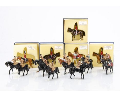 Ducal boxed mounted figures comprising  Officer the Welsh Guards (2),  Duke of Edinburgh Colonel Grenadier Guards, Duke of Lu
