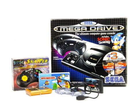 Sega &amp; Nintendo Retro Gaming Equipment, including Sega Megadrive with two pads, in original box (lacks game), Nintendo Ga