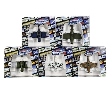 Franklin Mint Armour Collection WWII German and French Airforce Aircraft, five boxed 1:48 scale models French Airforce B11B62