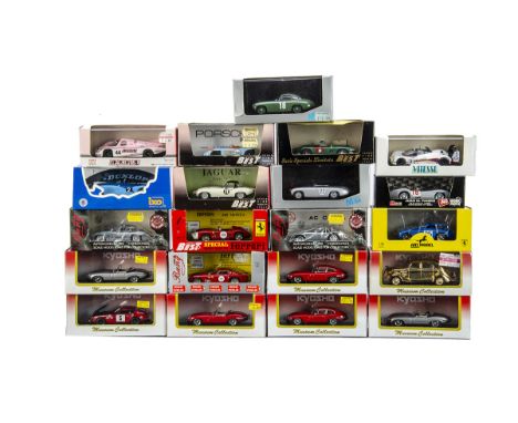 1:43 Competition &amp; Racing Cars, by various makers including Kyosho (7), Art Model, Bang (3), Ixo, Vitesse, Onyx, Best Mod