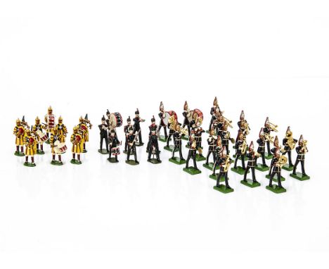 Unusual New Metal bands by various makers comprising 8pce Sarum Soldiers Bhutan Army Band,  Soldiers Soldiers 8pce KRRC band,