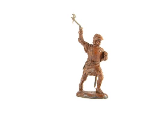 Roy Selwyn-Smith original wax master for Selwyn Miniatures foot knight advancing with axe, subsequently Britains Knight of Ag