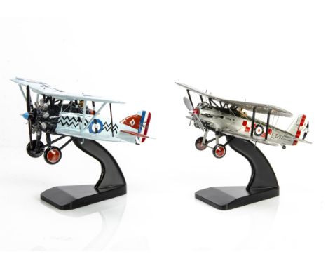 Bravo Delta Models, Gloster Gamecock and British Bulldog K.2227, in original packing boxes with stands, E (2) 