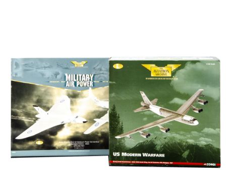 Corgi Aviation Archive,  two boxed 1:144 scale AA33507 US Modern Warfare Boeing B-52H Stratofortress 1967 and AA99134 Avro Vu