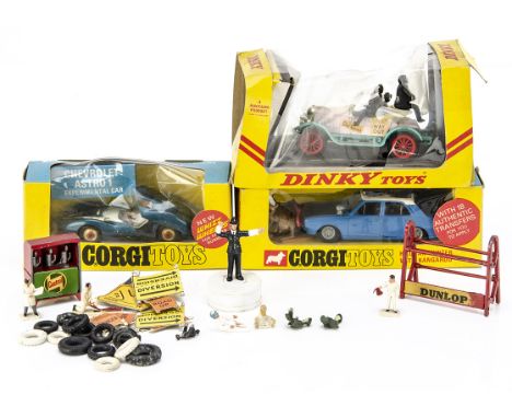 A Corgi Toys 302 Hillman Hunter With Kangaroo, with unused transfers, instructions and club leaflet, 347 Chevrolet Astro 1 Ex