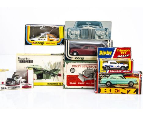 Various Diecast &amp; Toys, including Dinky Toys 101 Thunderbirds 2 &amp; 4, 561 Blaw Knox Bulldozer, 207 Triumph TR7 Rally, 