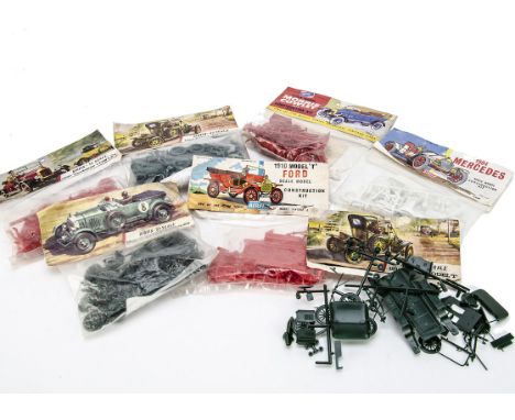 1960s Bagged Airfix 1:32 Car Kits, 1910 Model T Ford (2), 1926 Morris Cowley, 1912 Ford Model T, 1904 Mercedes, 1923 Morris C