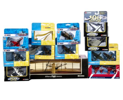 Corgi Aviation Models, a boxed collection of vintage and modern civil and military models including Aviation Archive Wright F