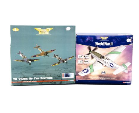 Corgi Aviation Archive WWII Aircraft, two boxed examples a 1:32 scale AA34401 War in the Pacific P-51D Mustang Stinger VII Iw