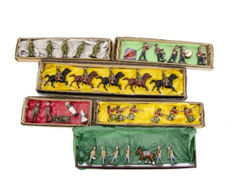 An unusual selection of aluminium and lead figures comprising Heyde based 48mm Serbian troops (6 plus new metal mule),  Wend 