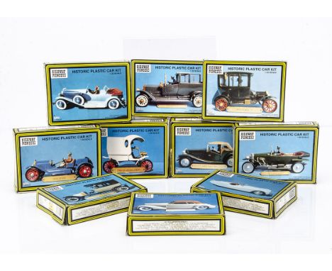 Dapol 1:32 Highway Pioneers Car Kits, including 1911 Rolls, 1914 Stutz, 1913 Mercedes, 1904 Olds Delivery, 1952 MG/TD and oth