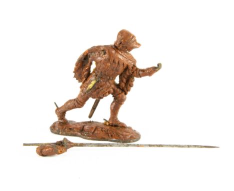 Roy Selwyn-Smith original wax master for Selwyn Miniatures foot knight advancing with lance, subsequently Britains Knight of 