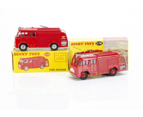 Dinky Toys 259 Fire Engine, red body, 'Fire Brigade' crest, red plastic hubs, 276 Airport Fire Tender, red body, 'Airport Fir