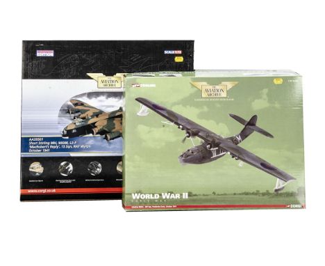 Corgi Aviation Archive WWII Aircraft, two boxed  examples 1:72 scale AA39501 MacRoberts Reply Short Stirling MKI 1941 and AA3