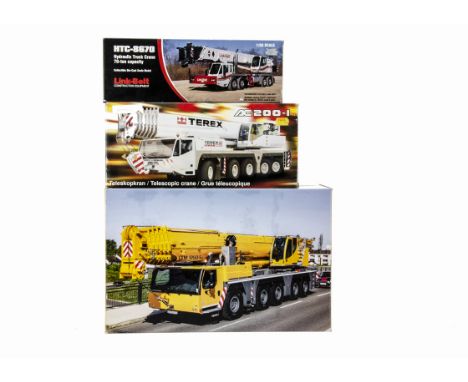 NZG 1:50 Cranes, Hydraulic Truck Crane HTC-8670, in Link-Belt livery, Art No.468, Terex/Demag Telescopic Crane AC200-1, in La